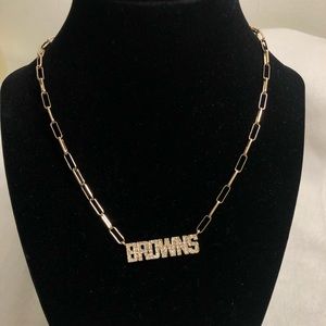 BaubleBar Cleveland Browns NFL Gold Chain Necklace